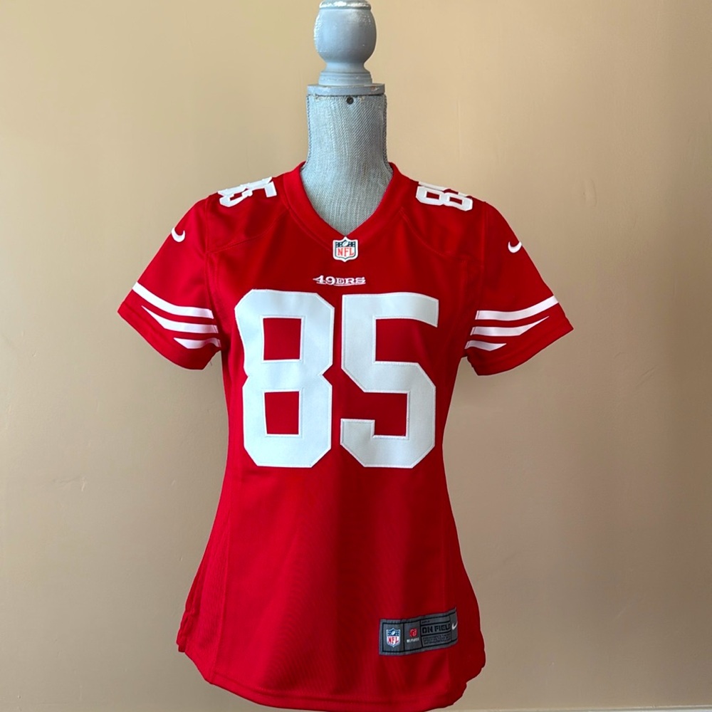 NIKE "DAVIS 85" ❤️RED❤️SAN FRANCISCO 49ers FOOTBALL JERSEY SIZE SMALL 🌟EUC🌟